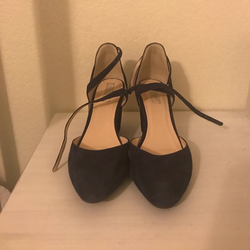 Cole Hana Navy Suede Wedge